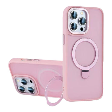 For MagSafe Matte Case for iPhone and Samsung with Metal Ring Stand – Slim, Stylish & Wireless Charging Ready