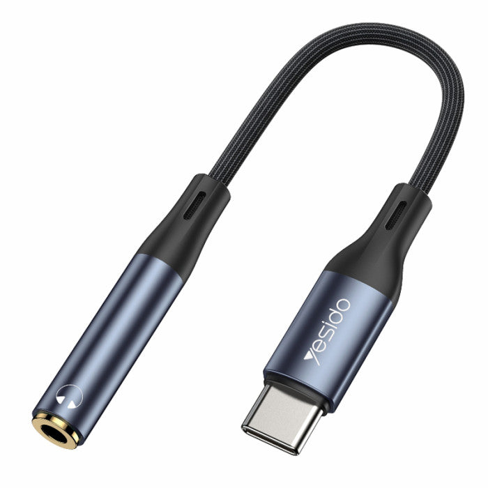 Yesido YAU38 Aluminium Alloy Nylon USB-C to 3.5mm Aux Audio Jack Cable