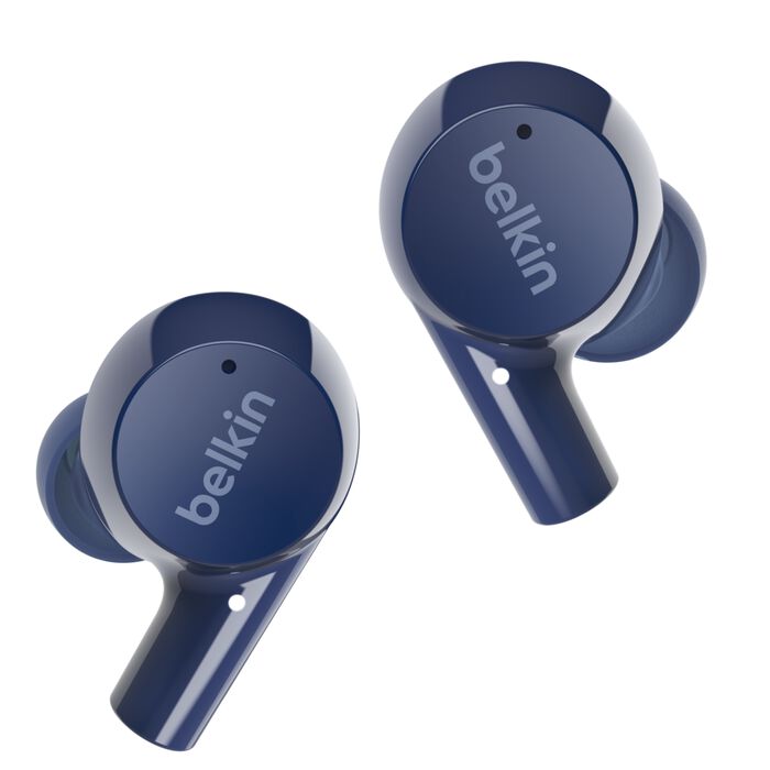Belkin Wireless Earbuds, SoundForm Rise True Wireless Bluetooth 5.2 Earphones with Wireless Charging, IPX5 Sweat and Water Resistant, Earbuds With Deep Bass for iPhone, Galaxy, Pixel and More - Blue