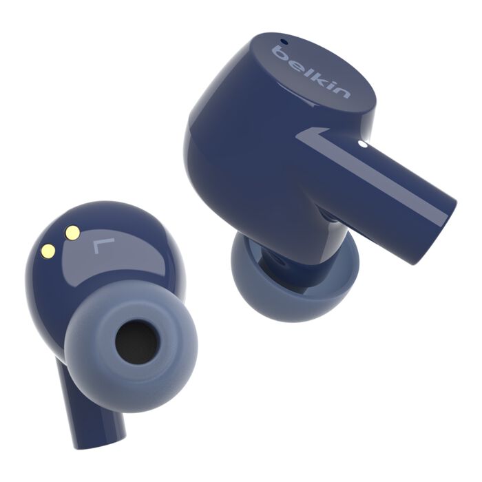 Belkin Wireless Earbuds, SoundForm Rise True Wireless Bluetooth 5.2 Earphones with Wireless Charging, IPX5 Sweat and Water Resistant, Earbuds With Deep Bass for iPhone, Galaxy, Pixel and More - Blue
