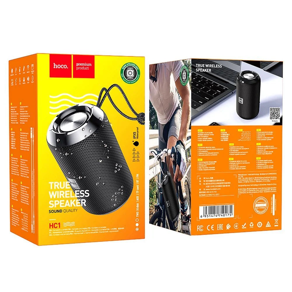 HOCO HC1 Portable Bluetooth Speaker 5W TWS Waterproof – Black