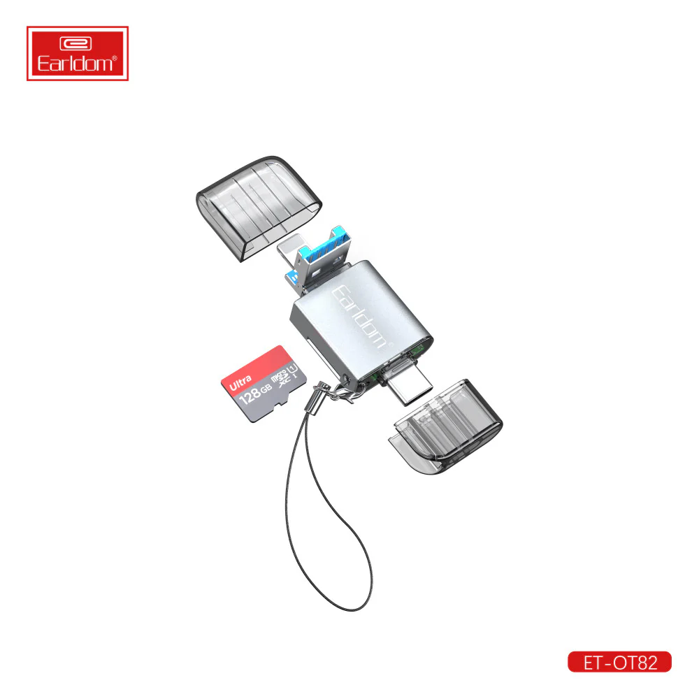 4 In 1 Mini Aluminium Card Reader By Earldom“ Premium Quality, Stylish & Durable Protective Case