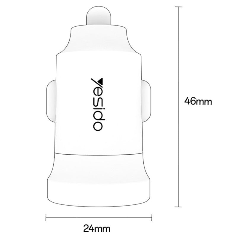 Yesido Zinc Alloy PD 30W Fast Car Charger Y74 | Smartphone and Tablet/iPad | Quick Charger