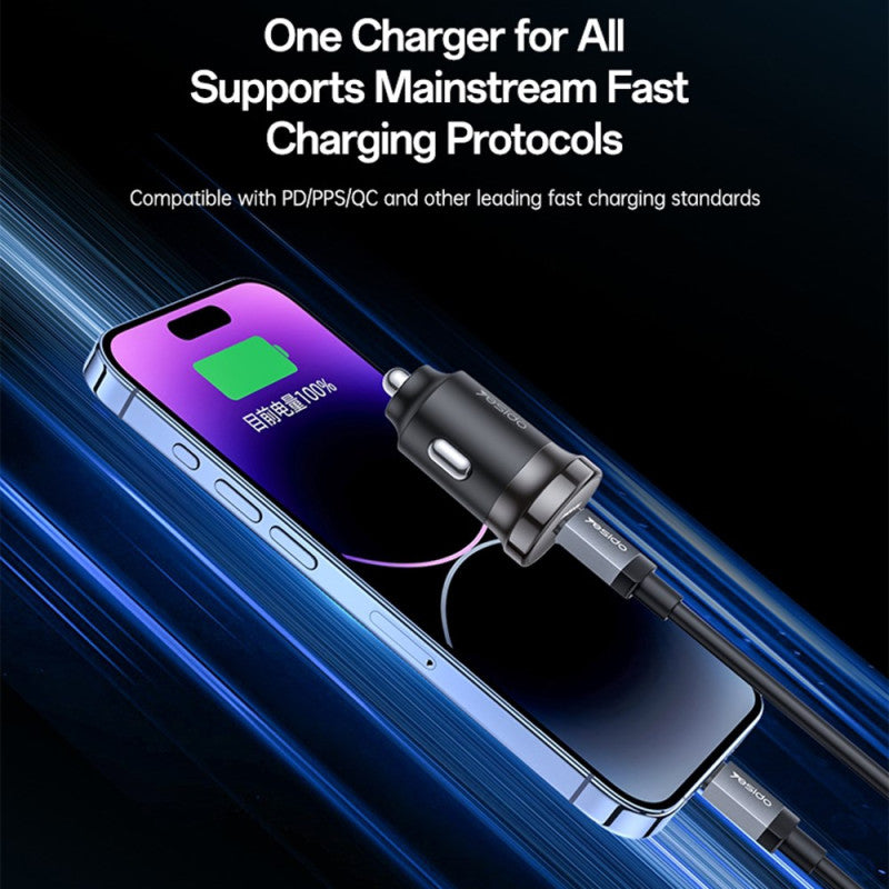 Yesido Zinc Alloy PD 30W Fast Car Charger Y74 | Smartphone and Tablet/iPad | Quick Charger