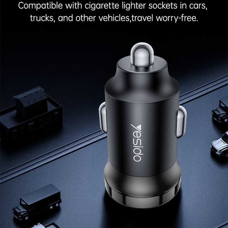 Yesido Zinc Alloy PD 30W Fast Car Charger Y74 | Smartphone and Tablet/iPad | Quick Charger