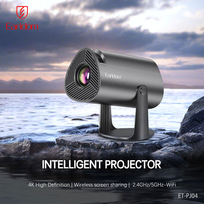 Portable HD LED Projector with 4K?Support and Wireless Connectivity