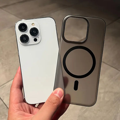 Slim Case For iPhone 16,15,14,13,12 Pro Max MagSafe Black & Frosted White Cover, Matte, Thin,