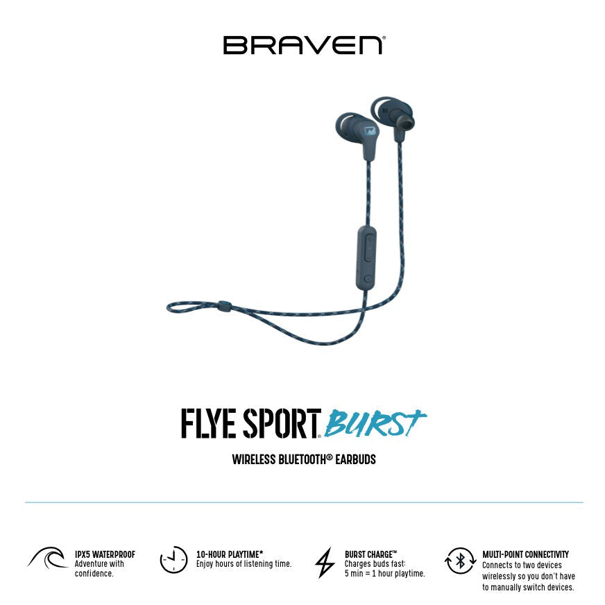 Wireless Sport Earbuds IPX5 Waterproof with 10 Hour Playtime Fast Charge