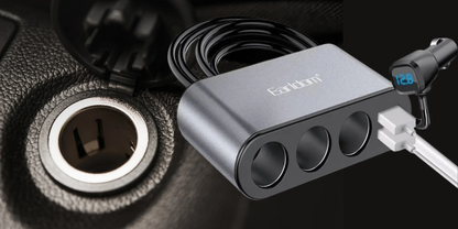 Dual Usb Car Charger With 3 Cigarette Lighter Sockets And Voltage Display“ Premium Quality, Stylish & Durable Protective Case
