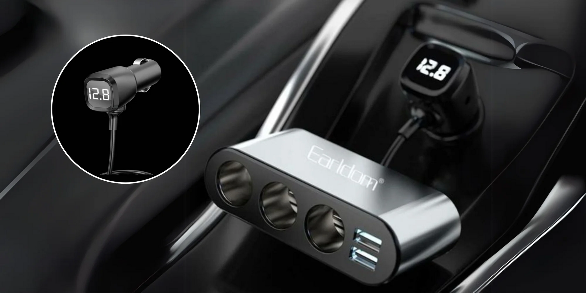 Dual Usb Car Charger With 3 Cigarette Lighter Sockets And Voltage Display“ Premium Quality, Stylish & Durable Protective Case
