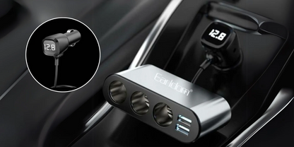 Dual Usb Car Charger With 3 Cigarette Lighter Sockets And Voltage Display“ Premium Quality, Stylish & Durable Protective Case