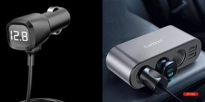 Dual Usb Car Charger With 3 Cigarette Lighter Sockets And Voltage Display“ Premium Quality, Stylish & Durable Protective Case