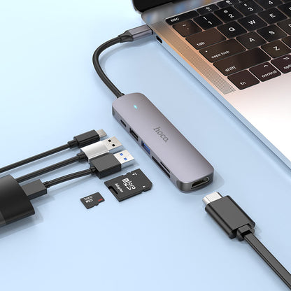 Type C HUB to 4K HDMI, USB2.0, USB3.0, Card Reader & Type C Multifunction Drive, support Charging Super Fast Data Transfer Device For Macbook & other Laptops