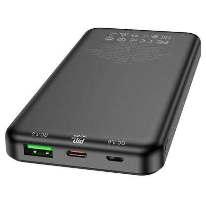 HOCO J87 Tacker 10000mAh Power Bank – PD20W + QC3.0 Fast Charging, USB-A & Type-C Outputs, LED Indicator