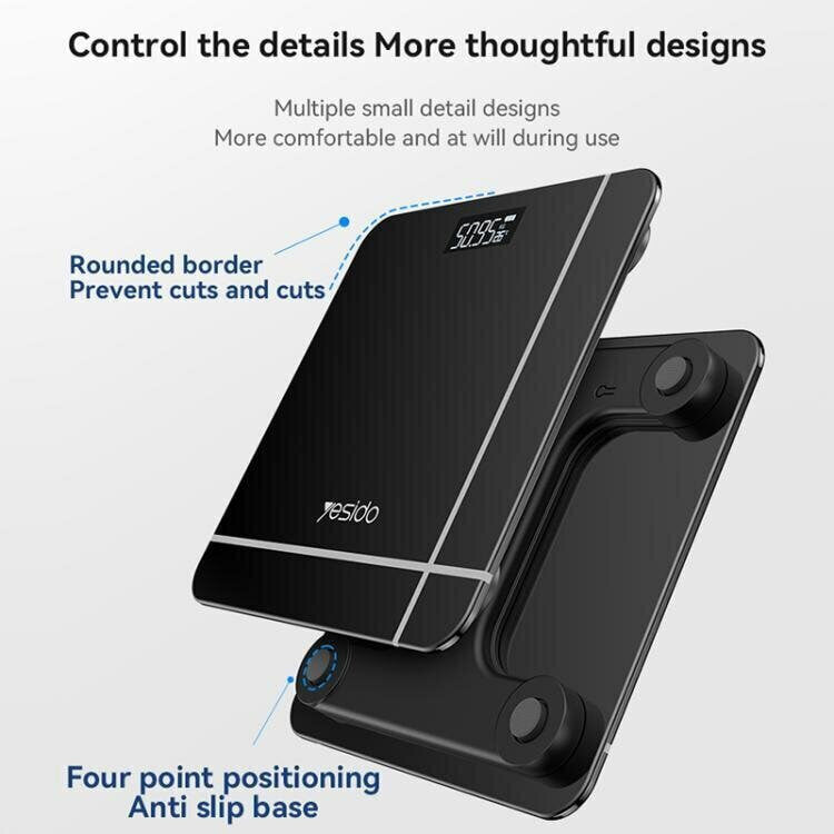 Digital Body Weight Scale LED Display Tempered Glass 150kg MG09