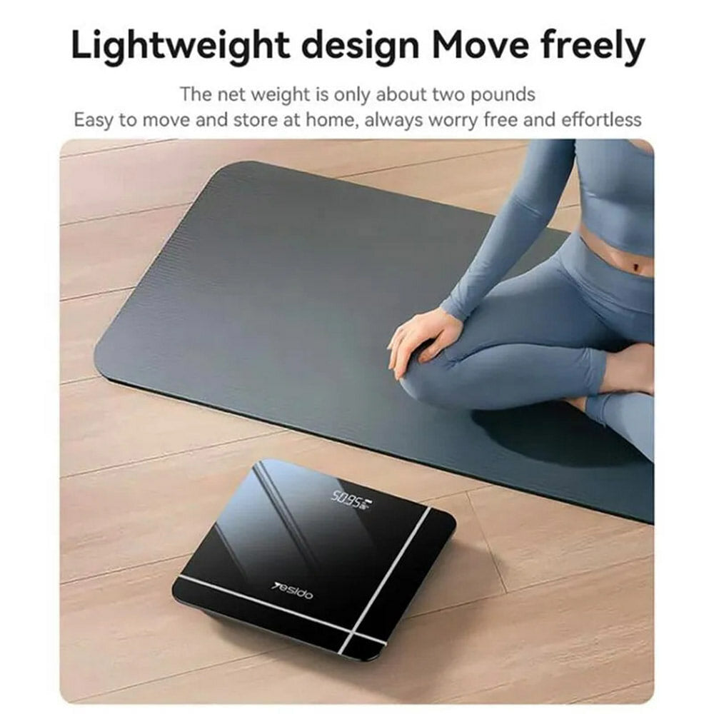 Digital Body Weight Scale LED Display Tempered Glass 150kg MG09