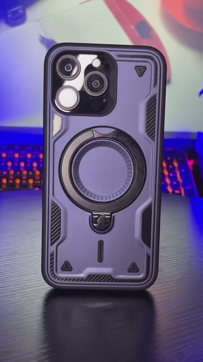 Armour Strong Stand Case For Magsafe iPhone 17 Pro Max,16,15,14,13,12 Complete Protection Cover 360 Rotate Strong Grip
