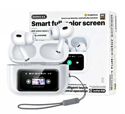 Bluetooth 5.4 Touch Screen Wireless Earbuds with Multi - protocols & Noise Canceling - White