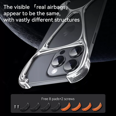 Minimalist Zinc Alloy Case For iPhone 16, 16 Pro, 16 Pro Max Heavy Duty Metal Hercules Rimless Cover