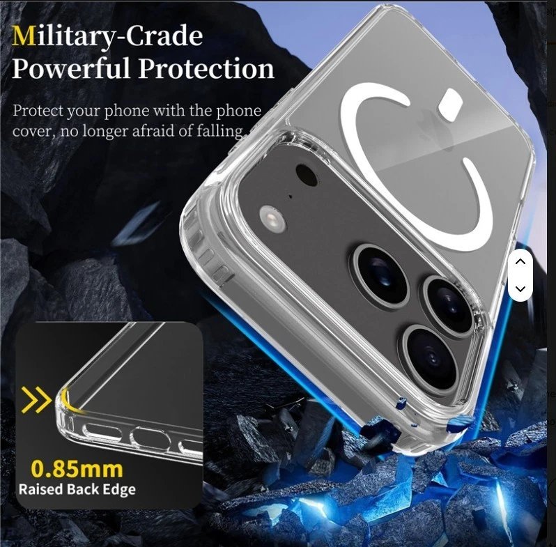 MagSafe Magnetic Clear Shockproof Case for iPhone 17 Series