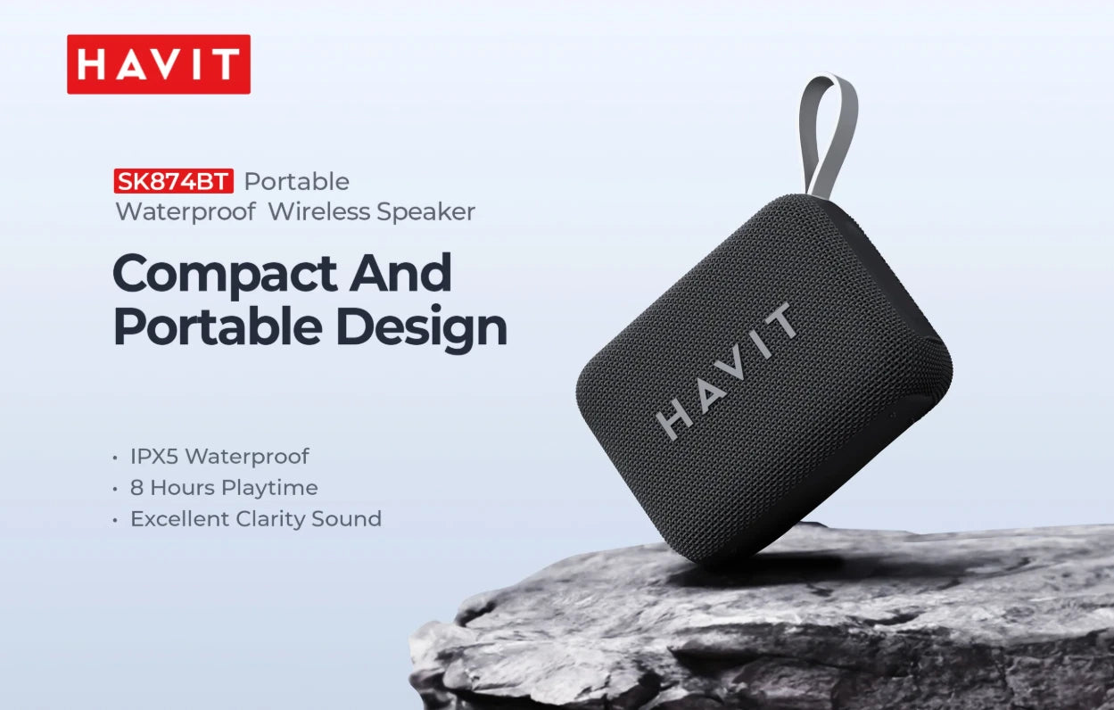 HAVIT SK874BT Portable Waterproof Wireless Speaker | 8hrs Playtime | Multifunctional
