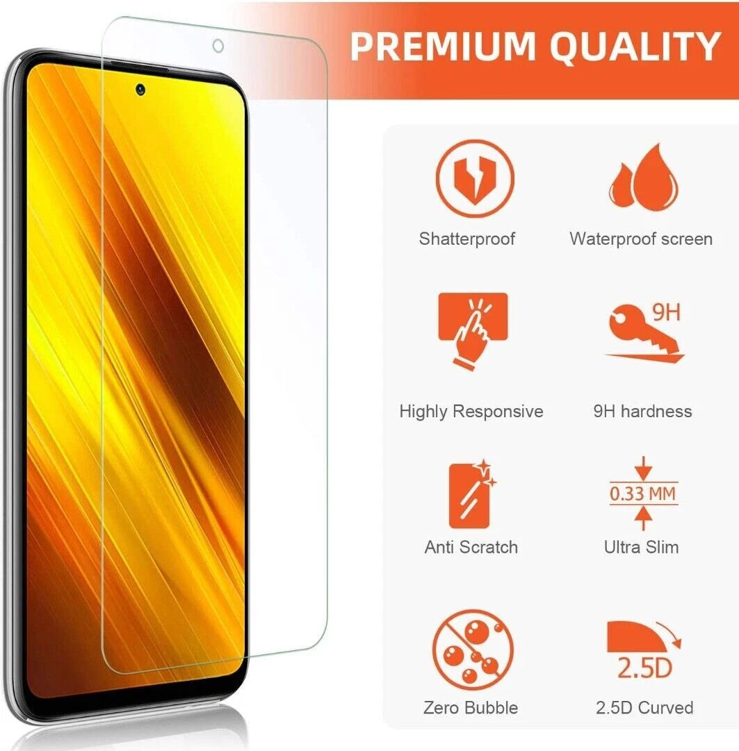 For Redmi Phone Screen Protector Tempered Glass HD Clear (2Pcs)