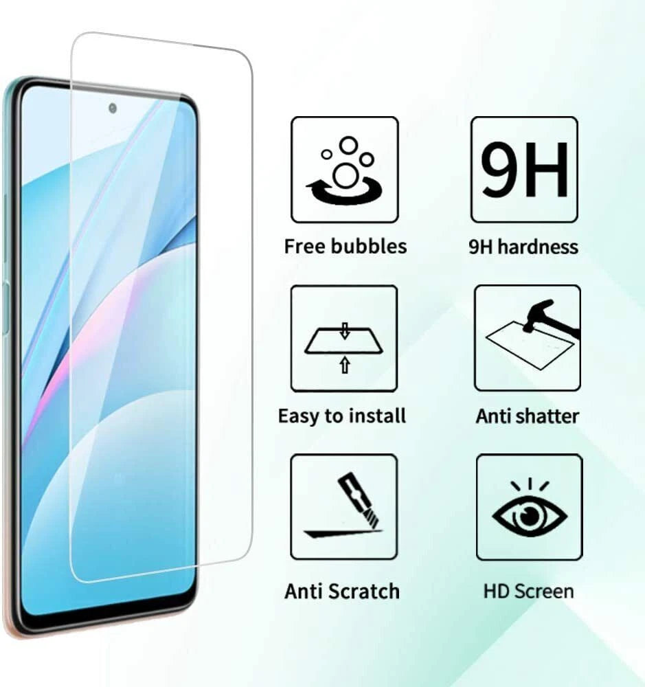For Redmi Phone Screen Protector Tempered Glass HD Clear (2Pcs)