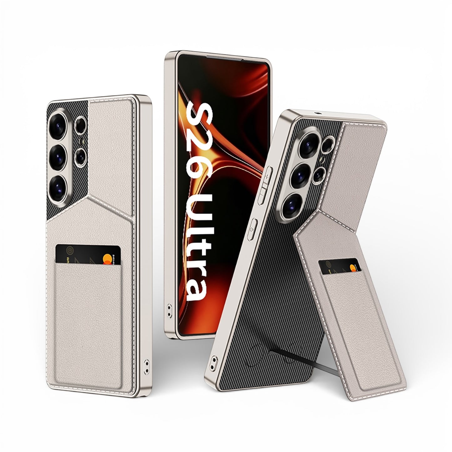 New Design Case For Samsung S26 Ultra, S25 Ultra Stand Plus Card Holder Cover - Business Series Phone Case
