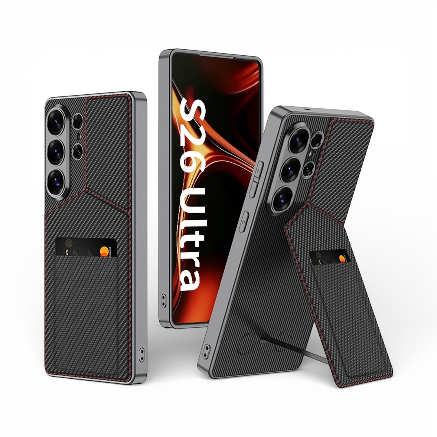 New Design Case For Samsung S26 Ultra, S25 Ultra Stand Plus Card Holder Cover - Business Series Phone Case