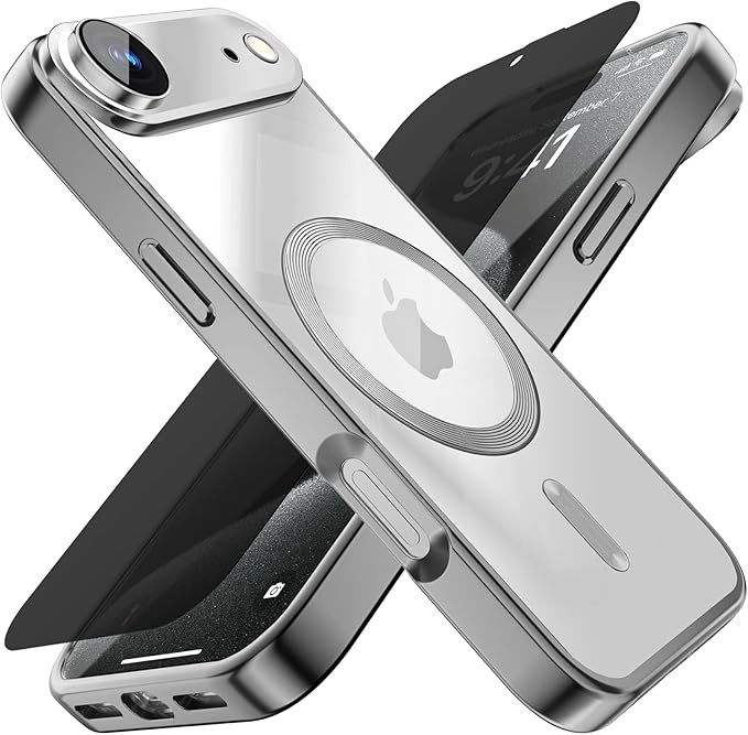 For iPhone MagSafe Chrome Case with Built-In Camera Lens Protection | Shockproof