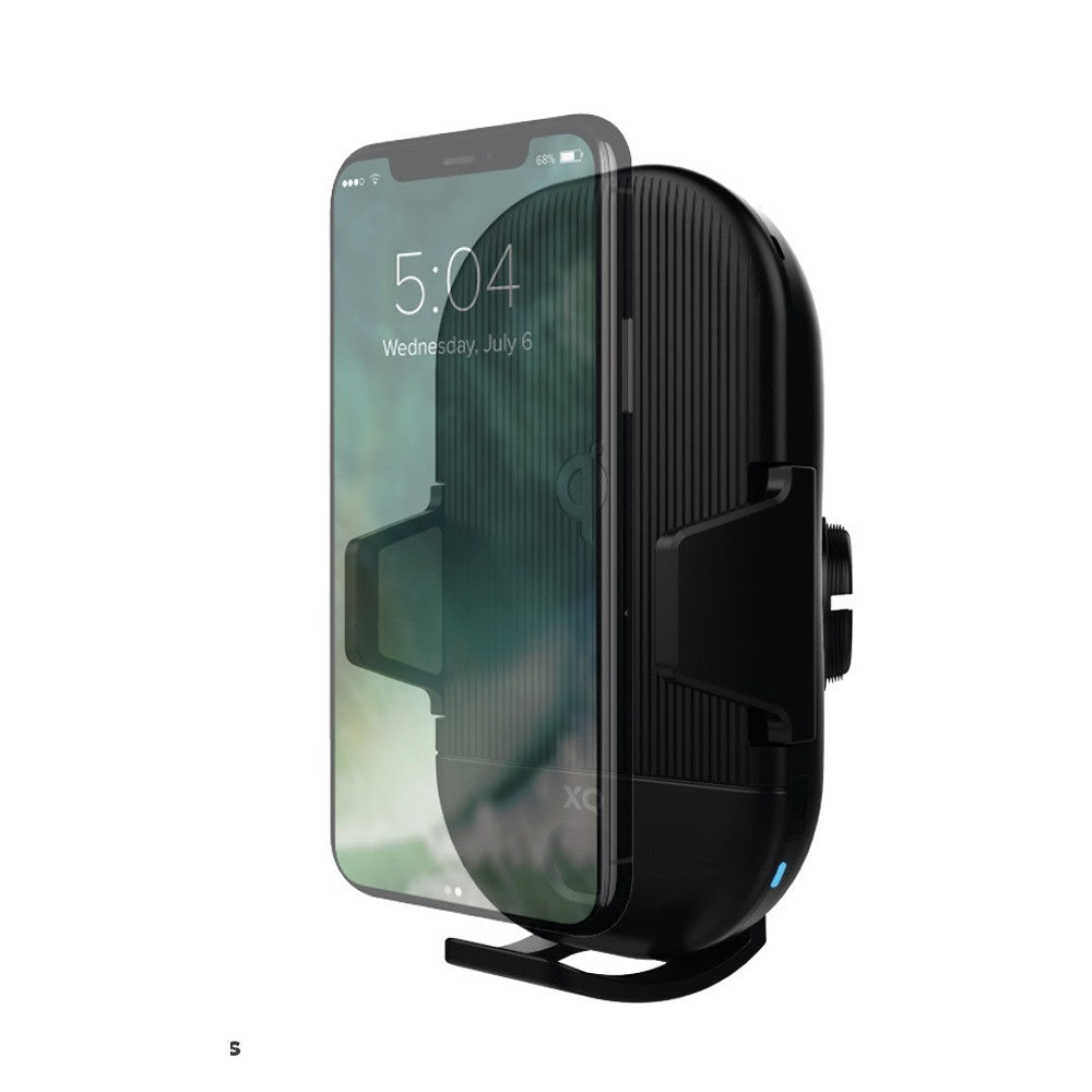 automatic clamping Phone holder and charger have sensor whenever phone go near its hold phone and start charge 