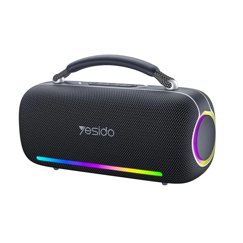 Shop the Yesido YSW43 60W portable Bluetooth speaker with RGB lights, IPX5 waterproof rating, and built-in handle. Perfect for outdoor parties and events.\